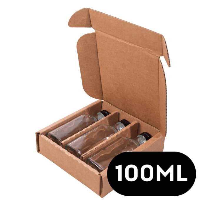 Now ready to ship! 100ML Dorica Flint bottle 3 PODs. These boxes will fit any bottle with the dimensions of 1-5/8in x 1-13/16in x 6in